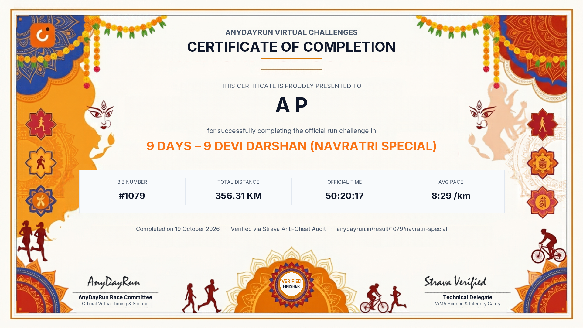 Finisher Certificate